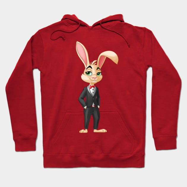 Bunny in a smoking suit Hoodie by Taya_art